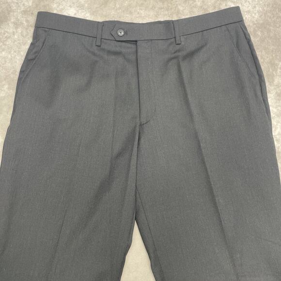 New Jos A Bank Tailored Fit Traveler Mens 36S Dress Pants Black Wool 34L No Hem - Picture 3 of 7